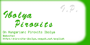 ibolya pirovits business card